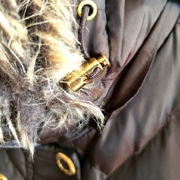 Anne Klein Rustic Gold Sheen Full length Coat Gold Hardware W Large - Picture 7 of 16